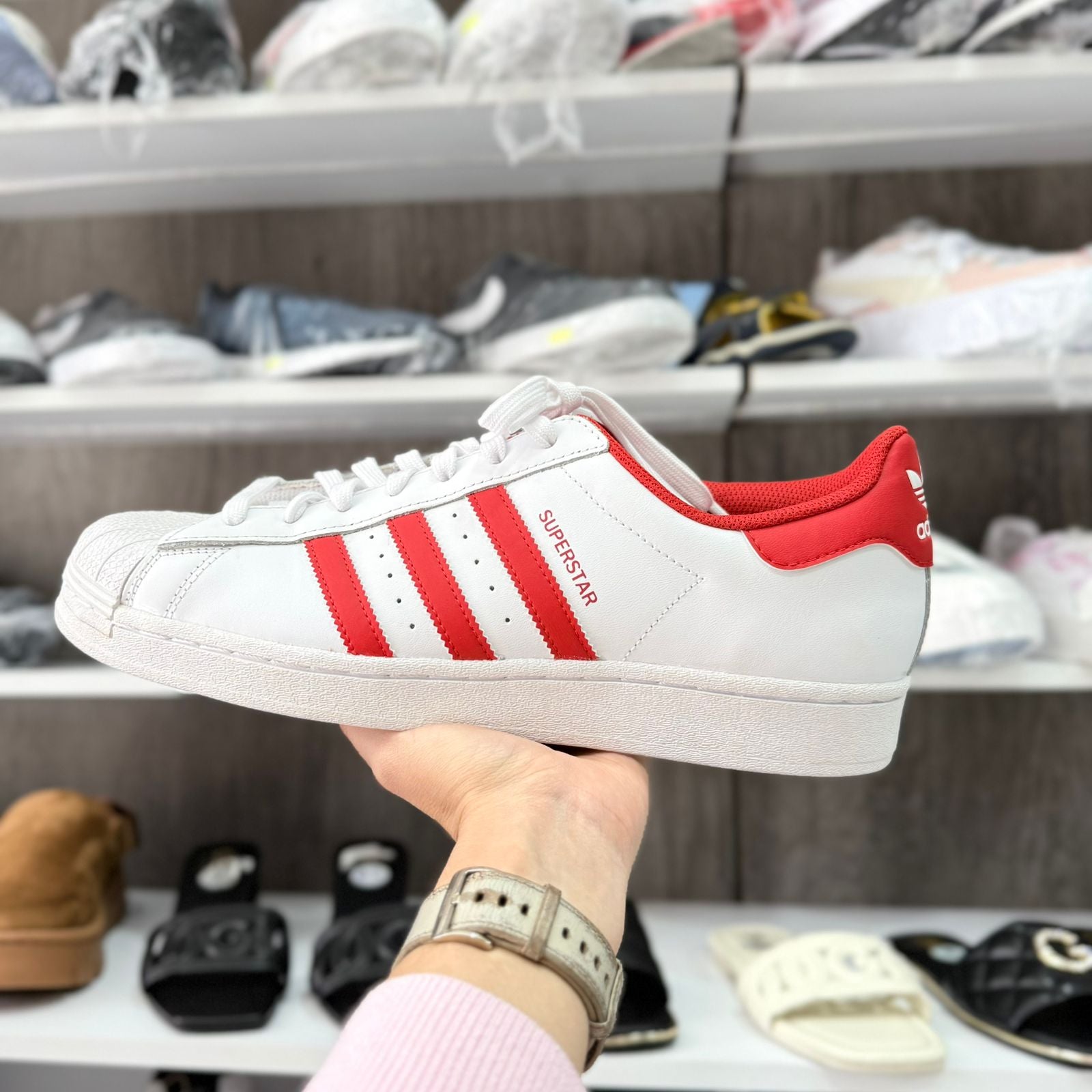 ADIDAS SUPERSTAR PARA HOMBRE BLANCO & ROJO