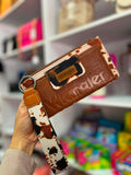 MUÑEQUERA WRANGLER CON ASA ANCHA COW PRINT CAFE